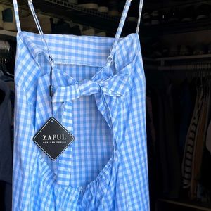 Zaful BRAND NEW Blue Gingham Mini Dress